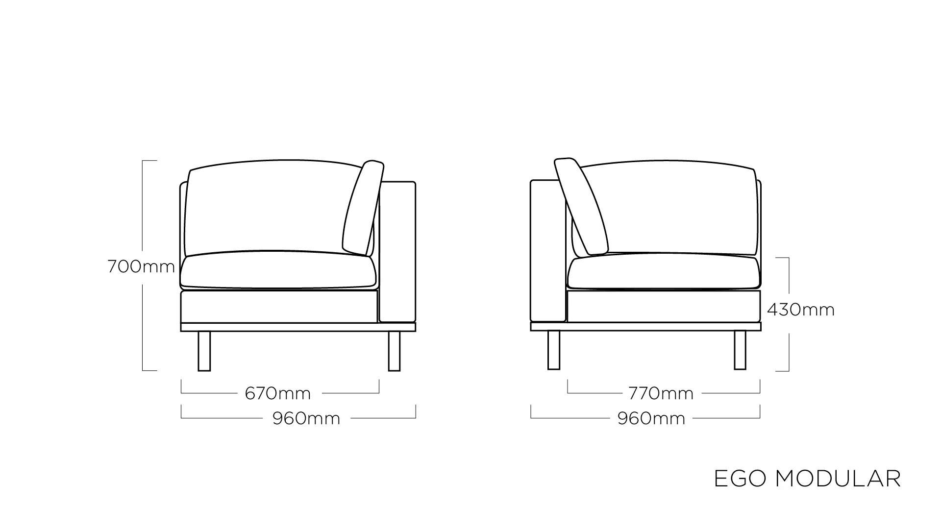 Kutno sjedalo Kettler Ego Modular silver