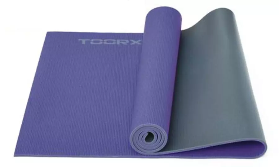 Podloga za jogu Toorx 173x60x0.6 cm, antracit-ljubičasta