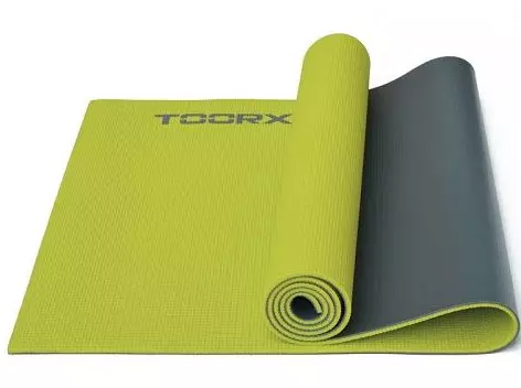 Podloga za jogu Toorx 173x60x0.6 cm, zeleno-siva
