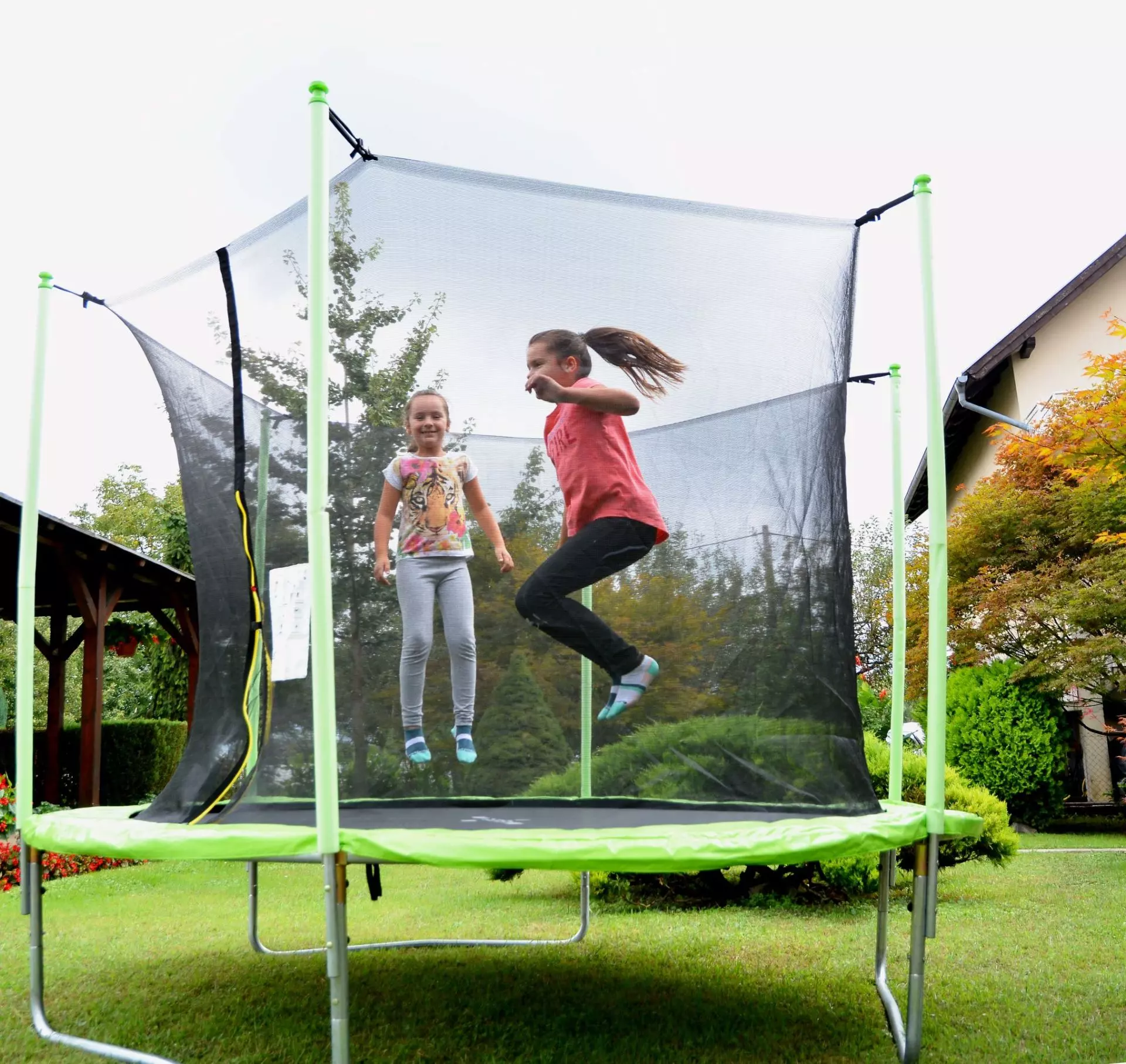 Trampolin LEGONI FUN sa zaštitnom mrežom 366 cm, zelen