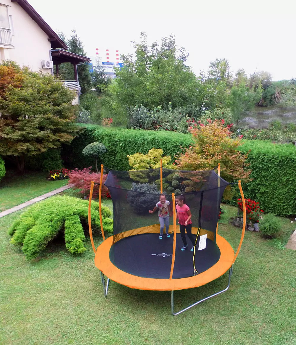 Trampolin LEGONI SPACE sa zaštitnom mrežom 366 cm, narančasti