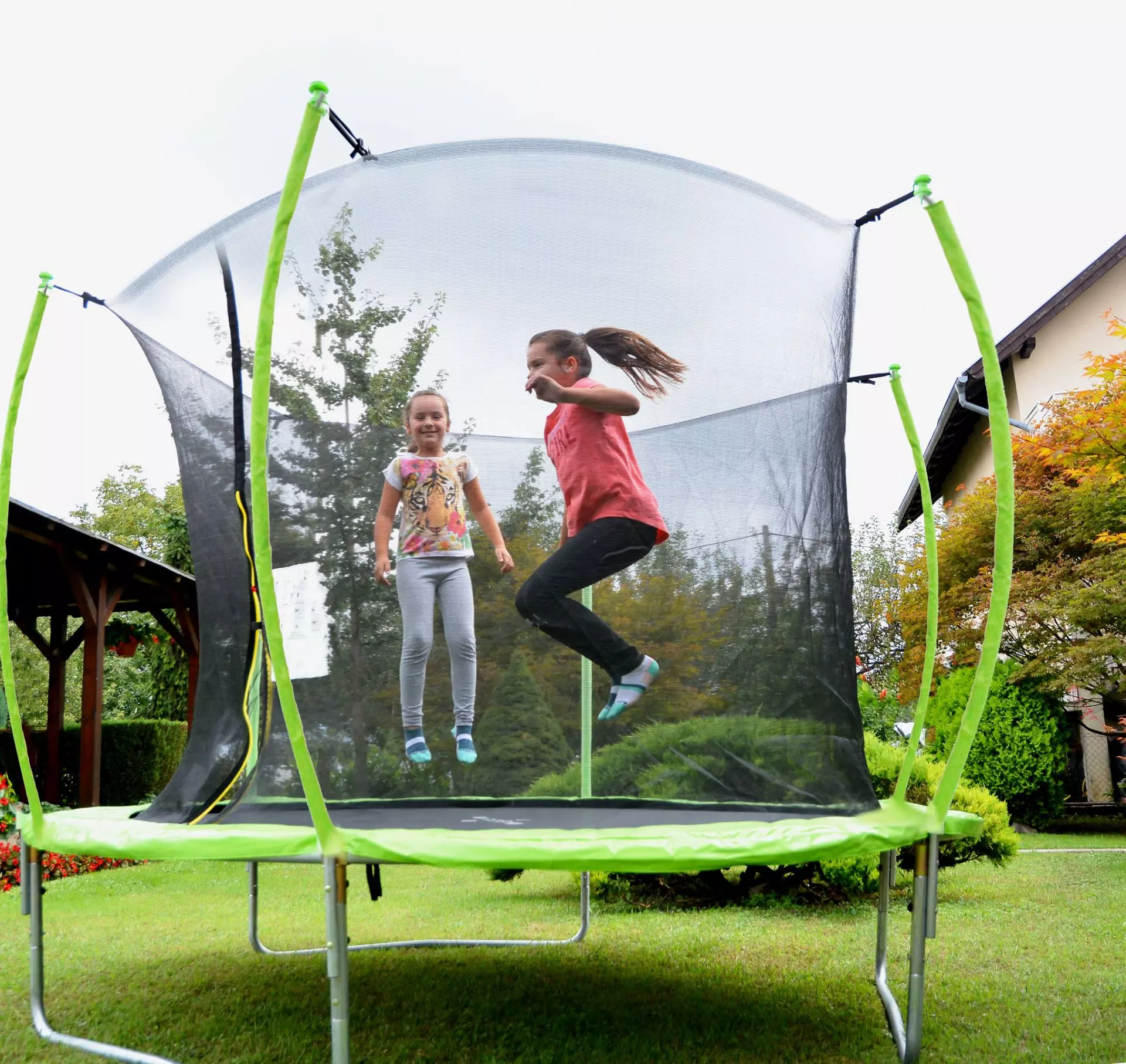Trampolin LEGONI SPACE sa zaštitnom mrežom 366 cm, zeleni