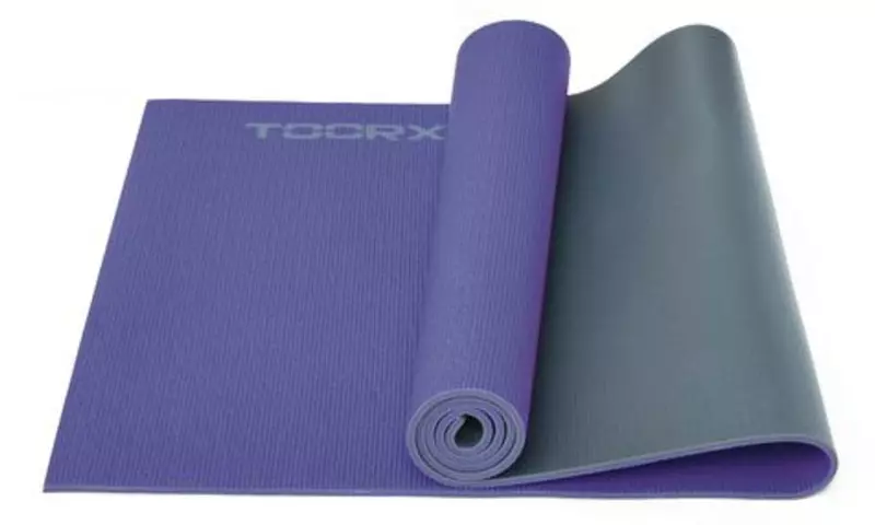 Podloga za jogu Toorx 173x60x0.6 cm, antracit-ljubičasta