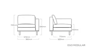 Kranje desno sjedalo Kettler Ego Modular anthracite