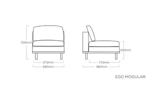 Srednje sjedalo Kettler Ego Modular anthracite