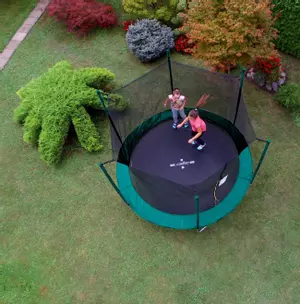 Trampolin LEGONI FUN sa zaštitnom mrežom 366 cm, tamno zeleni