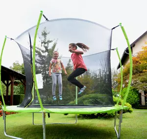 Trampolin LEGONI SPACE sa zaštitnom mrežom 366 cm, zeleni