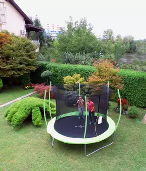 Trampolin LEGONI SPACE sa zaštitnom mrežom 366 cm, zeleni