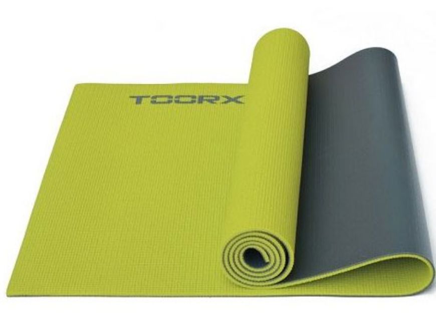 Slika Podloga za jogu Toorx 173x60x0.6 cm, zeleno-siva