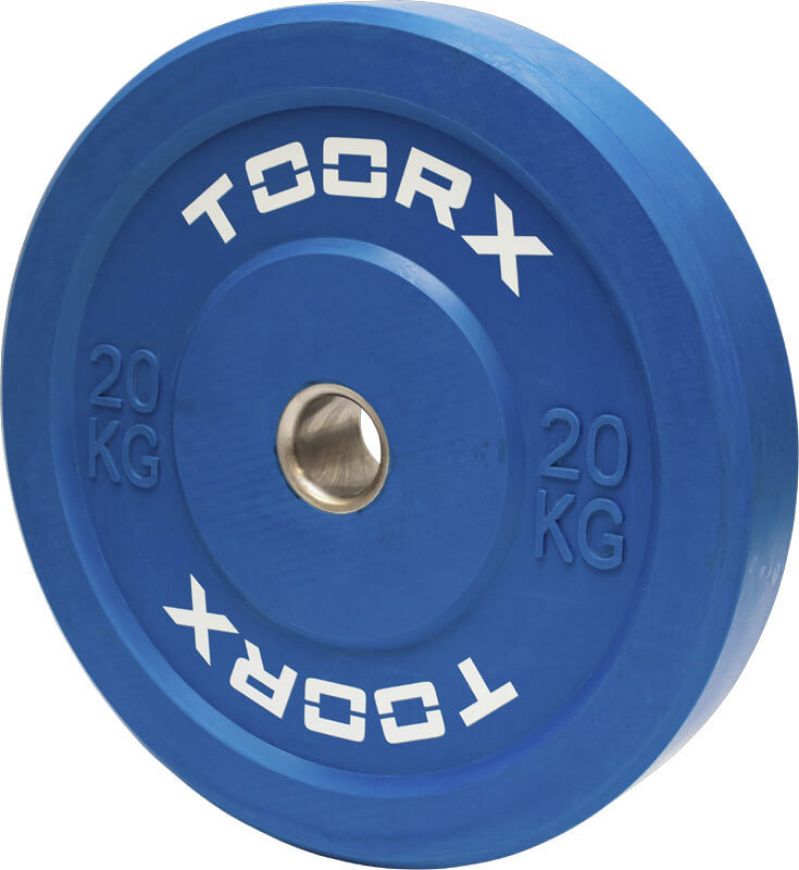 Slika Olimpijski bumper pločati uteg Toorx 20 kg, plavi